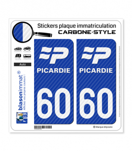 60 Picardie - LT Carbone-Style | Stickers plaque immatriculation