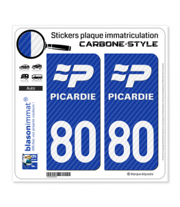 80 Picardie - LT Carbone-Style | Stickers plaque immatriculation