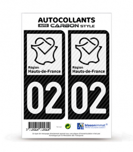 02 Hauts de France LogoType 2 Stickers autocollant plaque immatriculation 