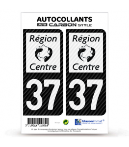 37 Centre - LT bi-ton Carbone-Style | Stickers plaque immatriculation