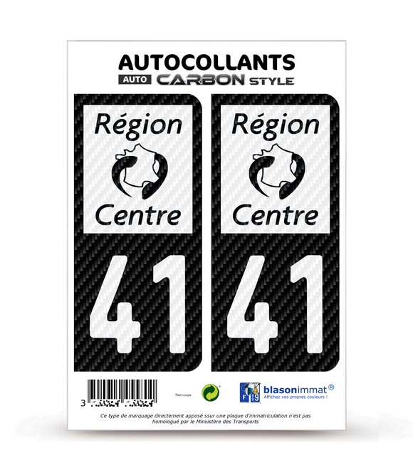 41 Centre - LT bi-ton Carbone-Style | Stickers plaque immatriculation
