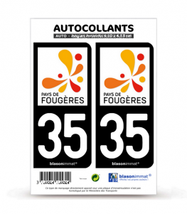 35 Fougères - Pays | Autocollant plaque immatriculation