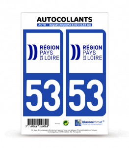 53 Pays de la Loire - LogoType II | Autocollant plaque immatriculation