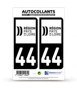 44 Pays de la Loire - LogoType II | Autocollant plaque immatriculation