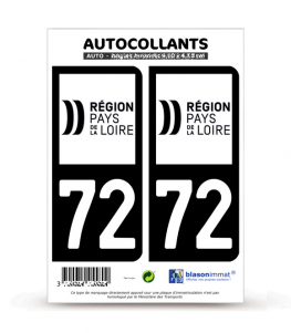 French Department 72 Sticker – Sarthe Car Sticker For Plates Or Windows