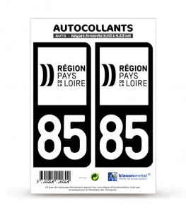 85 Pays de la Loire - LogoType II | Autocollant plaque immatriculation