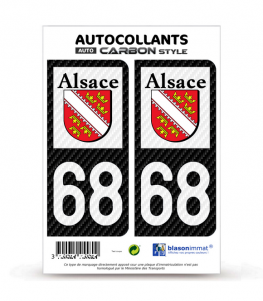 68 Alsace - LT Carbone-Style | Stickers plaque immatriculation