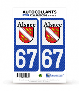 67 Alsace - LT Carbone-Style | Stickers plaque immatriculation