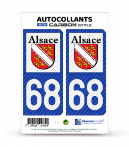 68 Alsace - LT Carbone-Style | Stickers plaque immatriculation