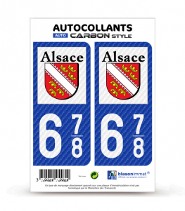 678 Alsace - LT Carbone-Style | Stickers plaque immatriculation