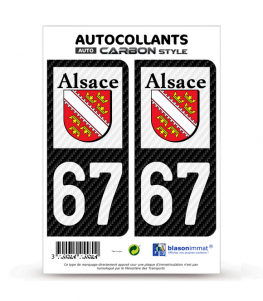 67 Alsace - LT Carbone-Style | Stickers plaque immatriculation