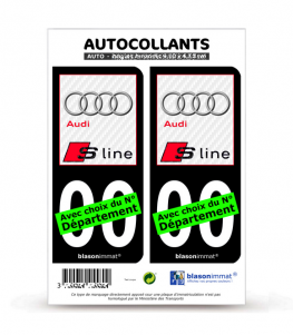 Audi - S-line | Autocollant plaque immatriculation