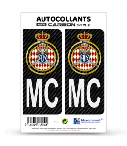 MC Automobile Club de Monaco - Carbone-Style | Stickers plaque immatriculation