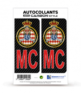 MC Rouge Automobile Club de Monaco - Carbone-Style | Stickers plaque immatriculation
