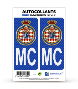 MC Automobile Club de Monaco - Carbone-Style | Stickers plaque immatriculation