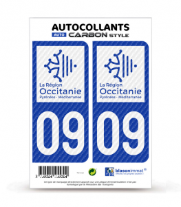 09 Occitanie - LT bi-ton Carbone-Style | Stickers plaque immatriculation