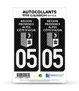 05 Région Sud - White Carbone-Style | Autocollant plaque immatriculation