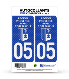 05 Région Sud - White Carbone-Style | Autocollant plaque immatriculation