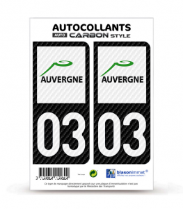 03 Auvergne - LT Carbone-Style | Stickers plaque immatriculation