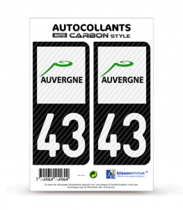 43 Auvergne - LT Carbone-Style | Stickers plaque immatriculation