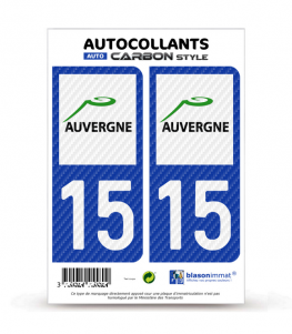 15 Auvergne - LT Carbone-Style | Stickers plaque immatriculation