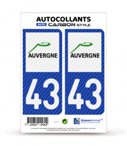 43 Auvergne - LT Carbone-Style | Stickers plaque immatriculation