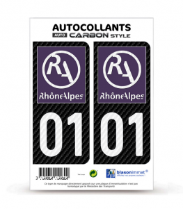 01 Rhône-Alpes - LT II Carbone-Style | Stickers plaque immatriculation