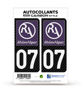 07 Rhône-Alpes - LT II Carbone-Style | Stickers plaque immatriculation