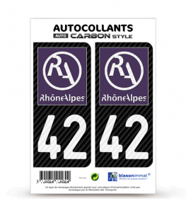 42 Rhône-Alpes - LT II Carbone-Style | Stickers plaque immatriculation
