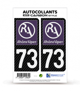 Autocollants Plaques Immatriculation 73 Savoie – Lot De 2 Stickers Noirs, Dimensions 10x4,5 Cm - 5