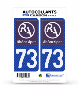 73 Rhône-Alpes - LT II Carbone-Style | Stickers plaque immatriculation