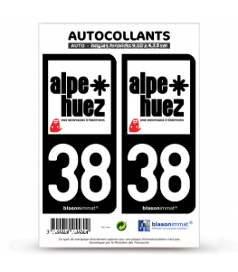 38 Alpe d'Huez - Commune | Autocollant plaque immatriculation