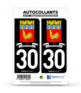 30 Gallargues-le-Montueux - Armoiries | Autocollant plaque immatriculation