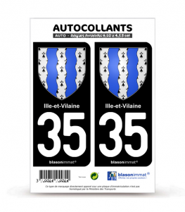 35 Ille-et-Vilaine - Armoiries | Autocollant plaque immatriculation