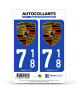 718 Porsche - Blason | Autocollant plaque immatriculation