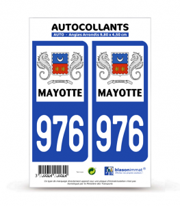 976-H Mayotte - LogoType | Autocollant plaque immatriculation