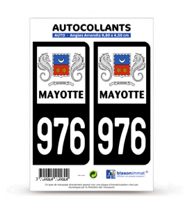 976-H Mayotte - LogoType | Autocollant plaque immatriculation