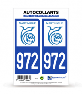 972-H Martinique - LogoType | Autocollant plaque immatriculation