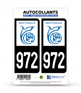 972-H Martinique - LogoType | Autocollant plaque immatriculation