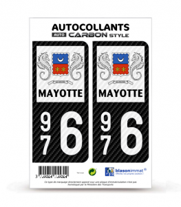 976 Mayotte - LT Carbone-Style | Stickers plaque immatriculation