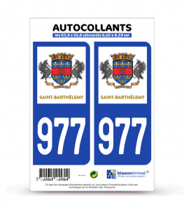 977-H Saint-Barthélemy - Collectivité | Autocollant plaque immatriculation