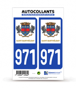971-H Saint-Barthélemy - Collectivité | Autocollant plaque immatriculation