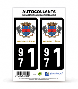 971 Saint-Barthélemy - Collectivité | Autocollant plaque immatriculation