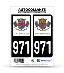 971-H Saint-Barthélemy - Collectivité | Autocollant plaque immatriculation