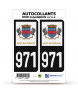 971-H Saint-Barthélemy - COM Carbone-Style | Stickers plaque immatriculation