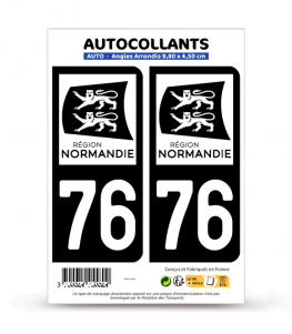 76 Seine-Maritime - Normandie Bi-ton | Autocollant plaque immatriculation
