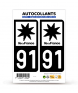 91 Essonne - Île-de-France Bi-ton | Autocollant plaque immatriculation