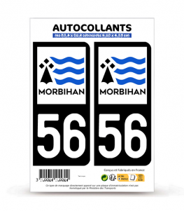 56 Morbihan - Département | Autocollant plaque immatriculation