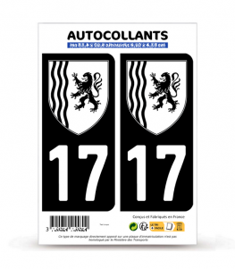 17 Charente-Maritime - Nouvelle-Aquitaine Bi-ton | Autocollant plaque immatriculation