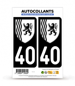 40 Landes - Nouvelle-Aquitaine Bi-ton | Autocollant plaque immatriculation
